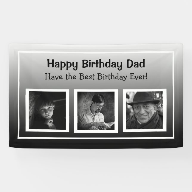 Lona Cartel de cumpleaños feliz con progresión de la er (Horizontal)