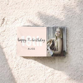 Lona Cartel de cumpleaños feliz de la foto de Heart Scr