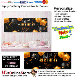 Lona Cartel de cumpleaños feliz de personalizable 4