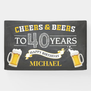 Lona Cartel de cumpleaños número 40 de Cheers and Bee