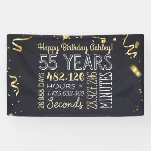 Lona Cartel de cumpleaños número 55 - 55 años en hor