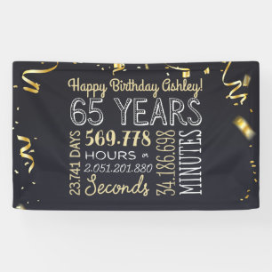 Lona Cartel de cumpleaños número 65 - 65 años en hor