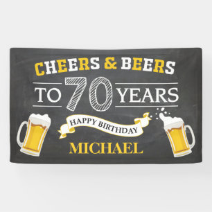 Lona Cartel de cumpleaños número 70 de Cheers and Bee