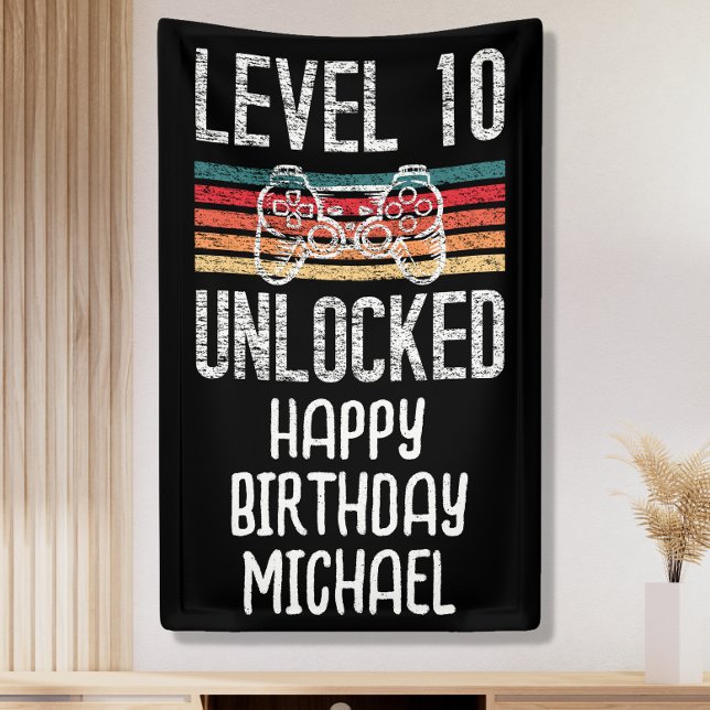 Lona Cartel de décimo cumpleaños desbloqueado de nivel  (Subido por el creador)