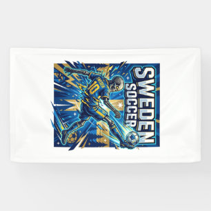 Lona Cartel de estilo de fútbol esqueleto de Suecia