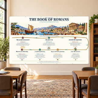 Lona Cartel de estudio bíblico de Romanos 120x72