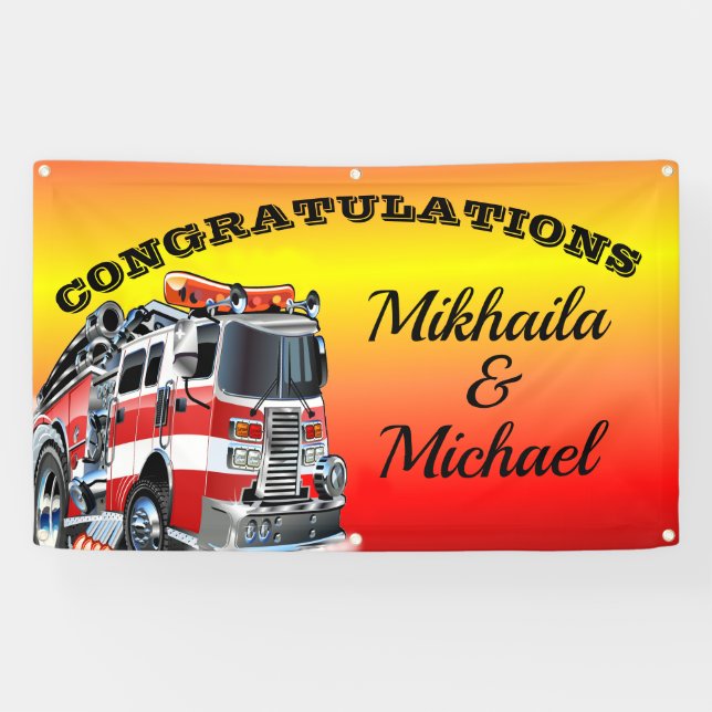 Lona Cartel de felicitaciones al bombero (Horizontal)