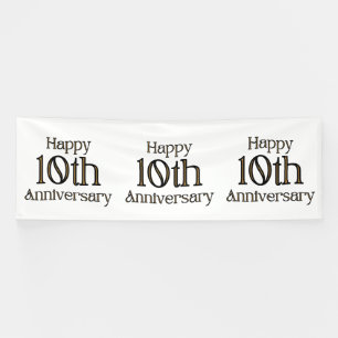 Lona Cartel de Feliz 10° Aniversario 4x12 Vinyl