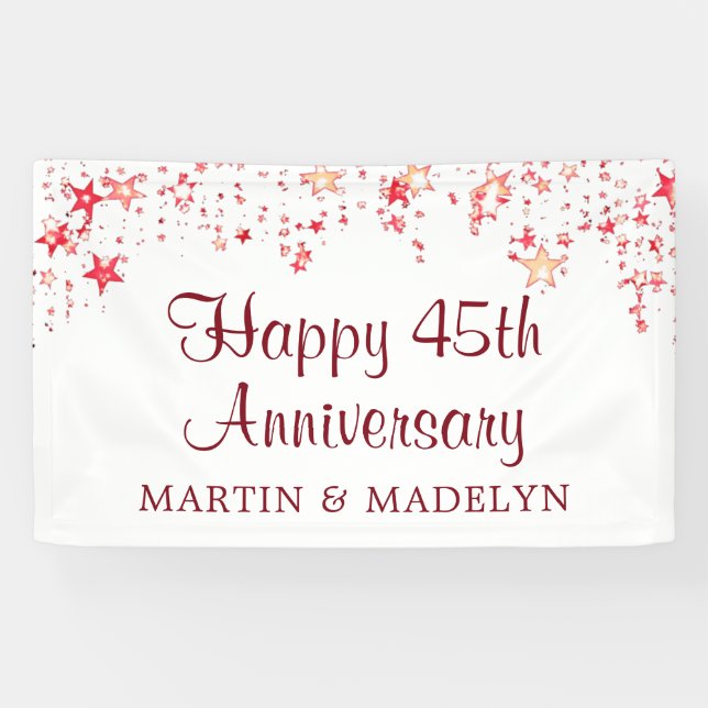 Lona Cartel de feliz 45° aniversario de las Estrellas R (Horizontal)
