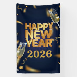 Lona Cartel de Feliz Año Nuevo 2026