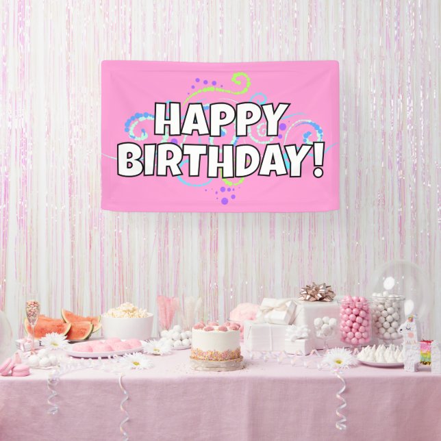 Lona Cartel de Feliz Cumpleaños (Fiesta)