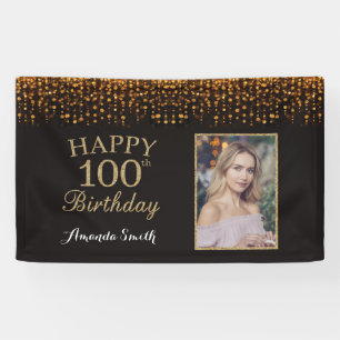 Lona Cartel de feliz cumpleaños número 100. Foto de P
