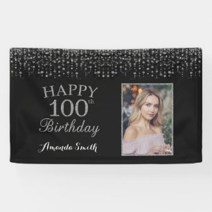 Lona Cartel de feliz cumpleaños número 100. Foto de S