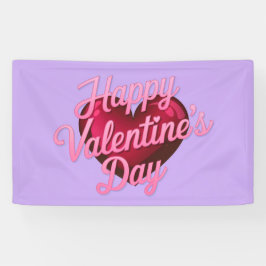 Lona Cartel de Feliz Día de San Valentín en Lavanda