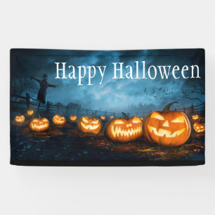 Lona Cartel de Feliz Halloween Jack-O-Lanterns