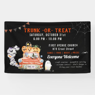 Lona Cartel de fiesta moderna de Halloween Truco o tr