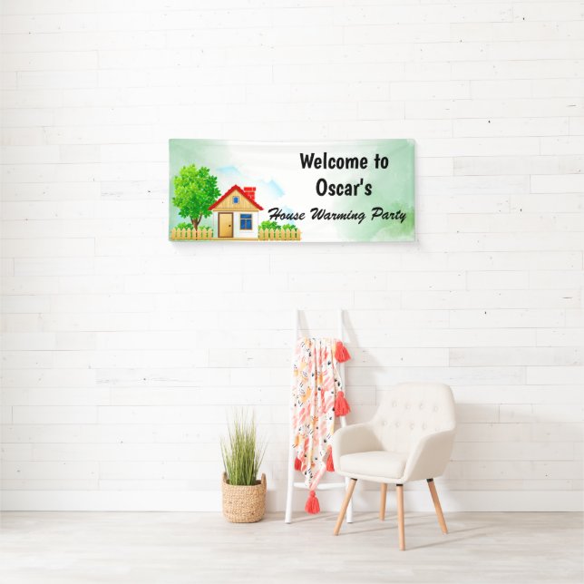 Lona Cartel de Fiesta para el calentamiento de la casa (In situ)