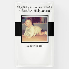 Lona Cartel de fondo de foto de 40 años