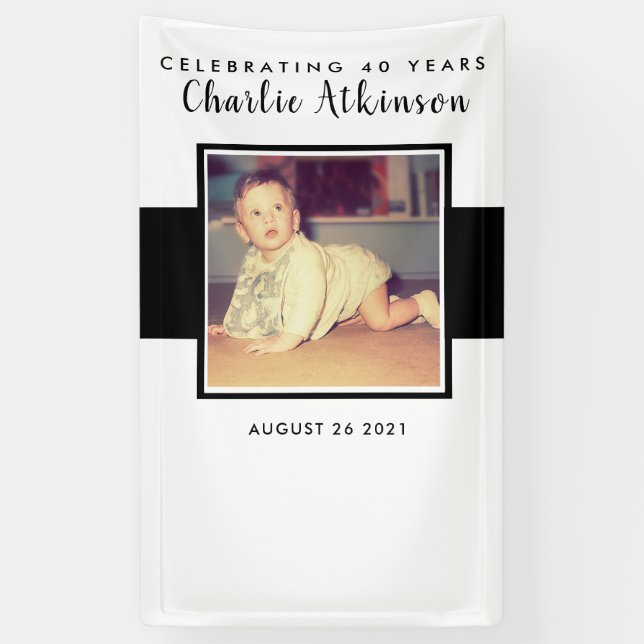 Lona Cartel de fondo de foto de 40 años (Vertical)