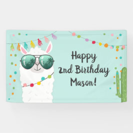 Lona Cartel de fondo de la fiesta de cumpleaños de Llam