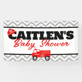 Lona Cartel de fondo del Fiesta de Chevron y Firetruck