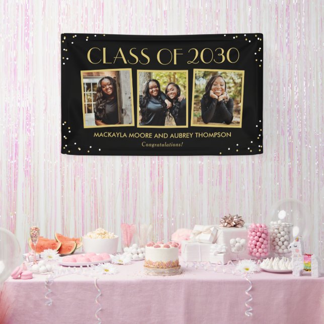 Lona Cartel de graduación de color EDITABLE de instantá (Fiesta)