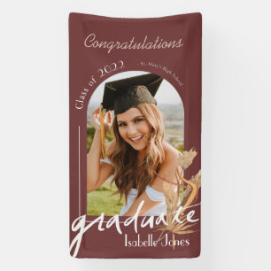 Lona Cartel de graduación de foto de Boho Pampas Grass 