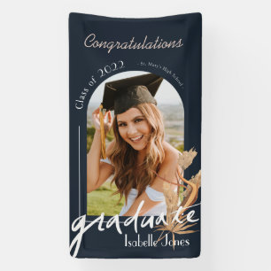 Lona Cartel de graduación de foto de la Marina Boho Pam
