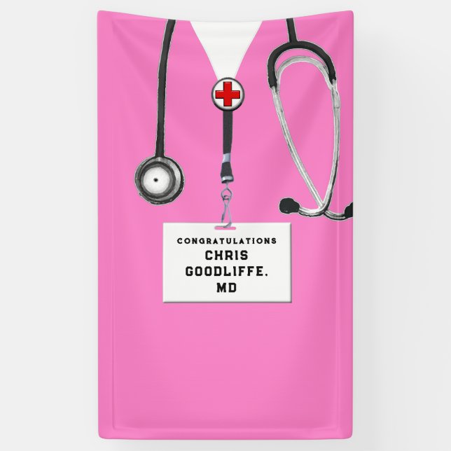 Lona Cartel de graduación de la Escuela de Medicina (Vertical)