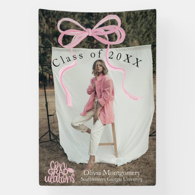 Lona Cartel de graduación fotográfica de Coquette ConGR (Vertical)