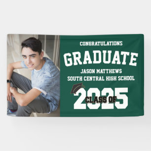 Lona Cartel de graduación verde medio de una foto