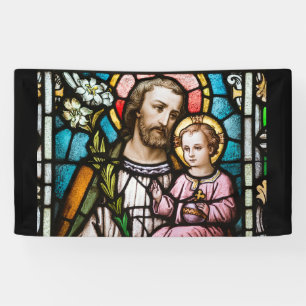 Lona Cartel de Jesús Religioso de Cristal de San José
