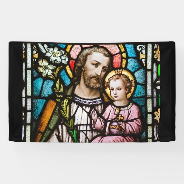 Lona Cartel de Jesús Religioso de Cristal de San José (Horizontal)