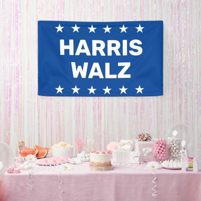 Lona Cartel de Kamala Harris Tim Walz Yard (Fiesta)