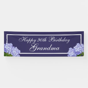 Lona Cartel de la abuela del cumpleaños 90 de Purple Fl