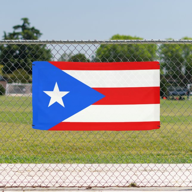 Lona Cartel de la bandera de Puerto Rico personalizado (in situ)
