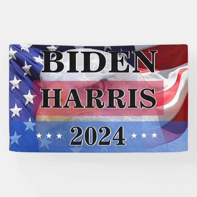 Lona Cartel de la Campaña No Oficial 2024 Biden Harris (Horizontal)
