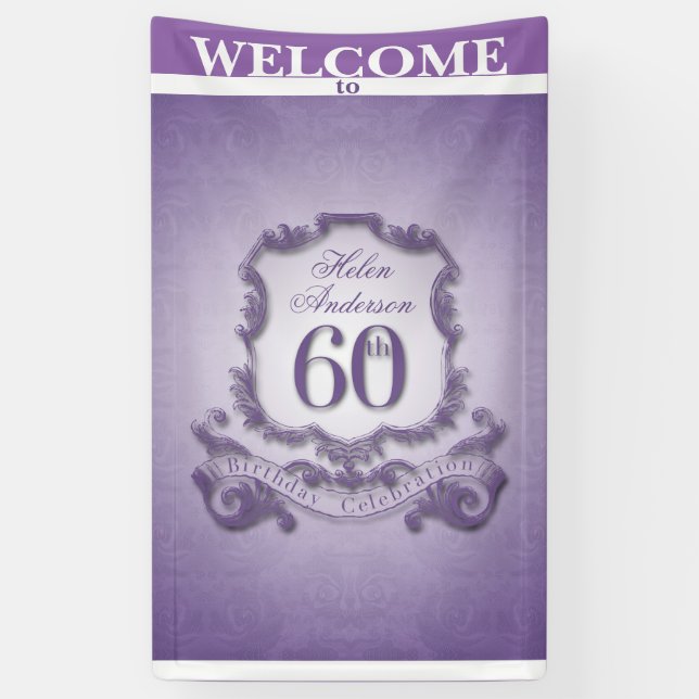 Lona Cartel de la celebración de cumpleaños número 60 (Vertical)