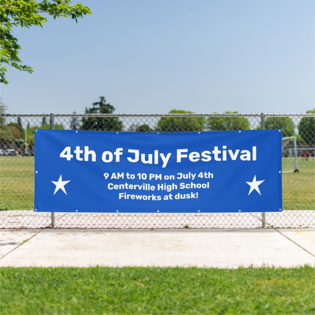 Lona Cartel de la celebración del 4 de julio del person (in situ)