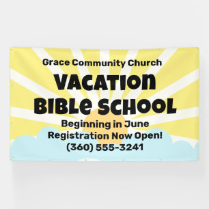 Lona Cartel de la escuela de la Biblia para personaliza