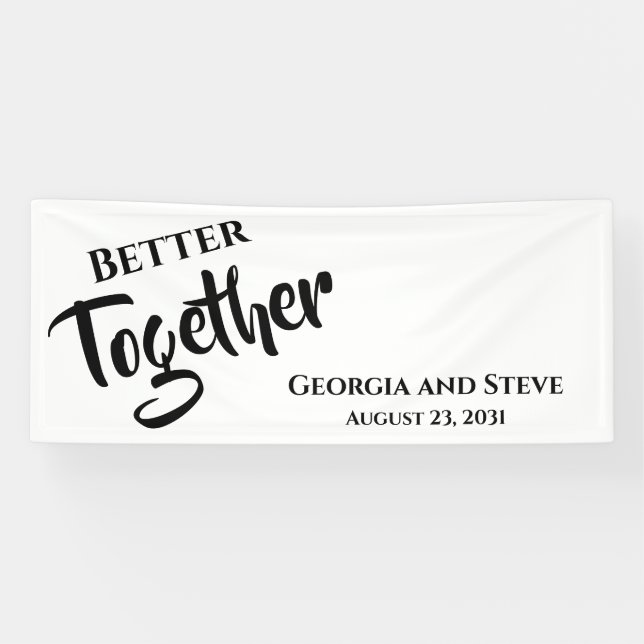 Lona Cartel de la fiesta de boda personalizada Better T (Horizontal)