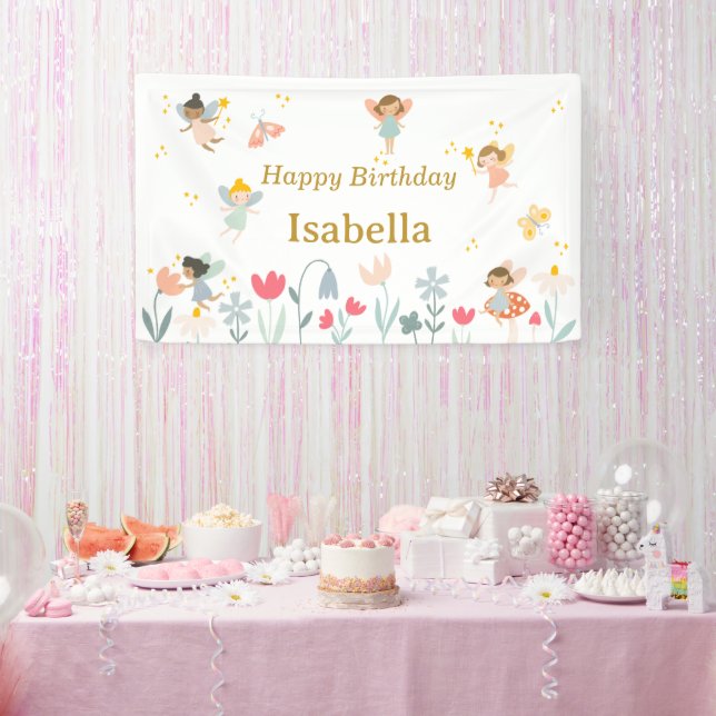 Lona Cartel de la fiesta de cumpleaños de Fe Mágica (Fiesta)