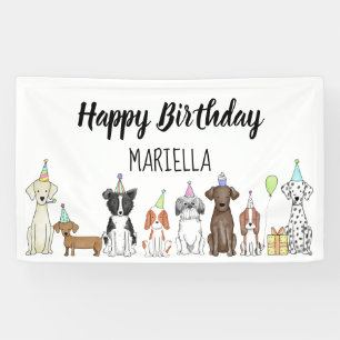 Lona Cartel de la fiesta de cumpleaños de niñita con pe