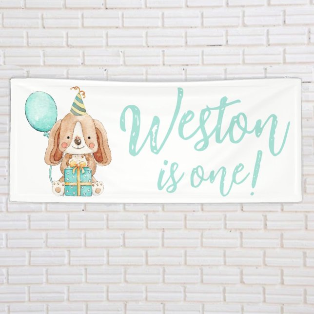 Lona Cartel de la fiesta de cumpleaños del perro del ca (Subido por el creador)