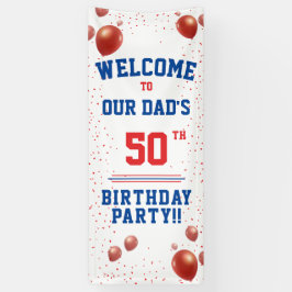 Lona Cartel de la fiesta de cumpleaños número 50, papá,