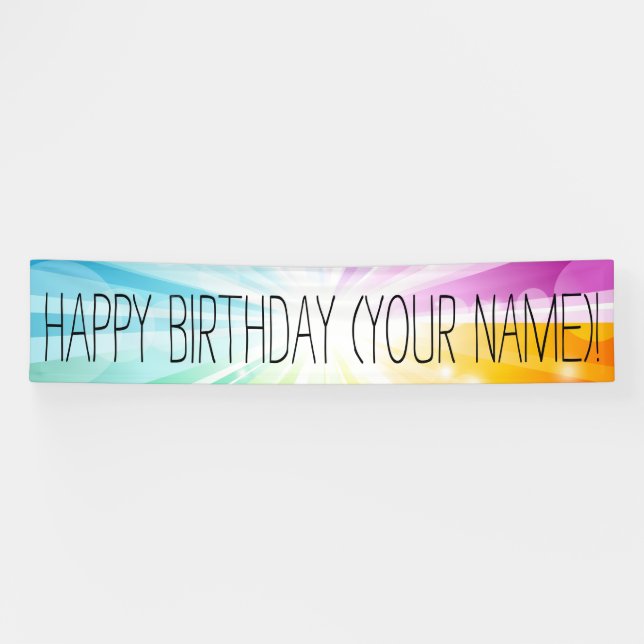 Lona Cartel de la fiesta de cumpleaños personalizada de (Horizontal)