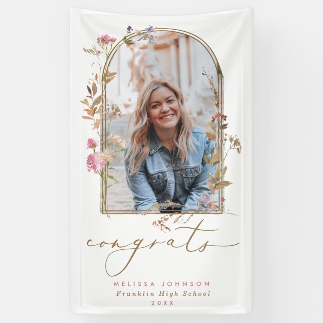 Lona Cartel de la fiesta de graduación de fotos del arc (Vertical)
