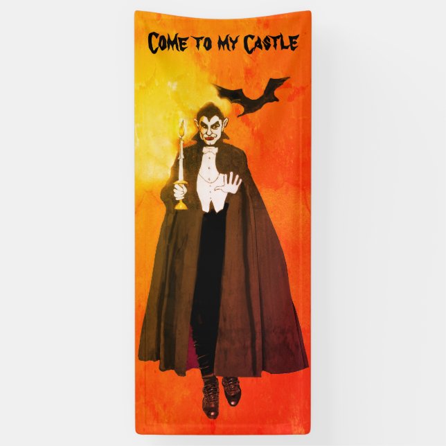 Lona Cartel de la fiesta de Halloween en el Castillo de (Vertical)
