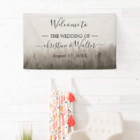 Cartel de la fiesta de la boda rústica del paisaje
