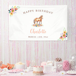 Lona Cartel de la floral de caballos de personalizado P